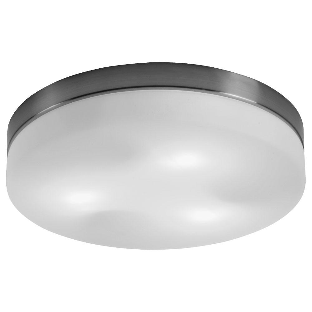 LED DECKENLEUCHTE OPAL Silber Nickel-matt - Silberfarben, Glas (30/30/6.5cm) - Globo Lighting