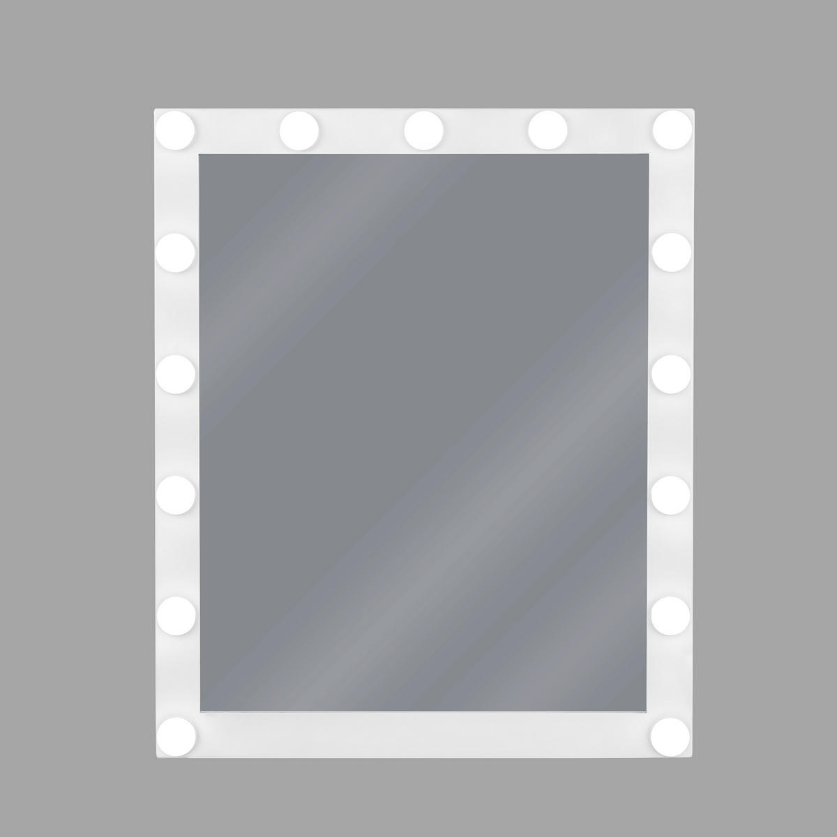 BADSPIEGEL mit LED-Beleuchtung rechteckig 50/60 cm Odenas - Weiß, Metall (50/60/2cm) - Beliani