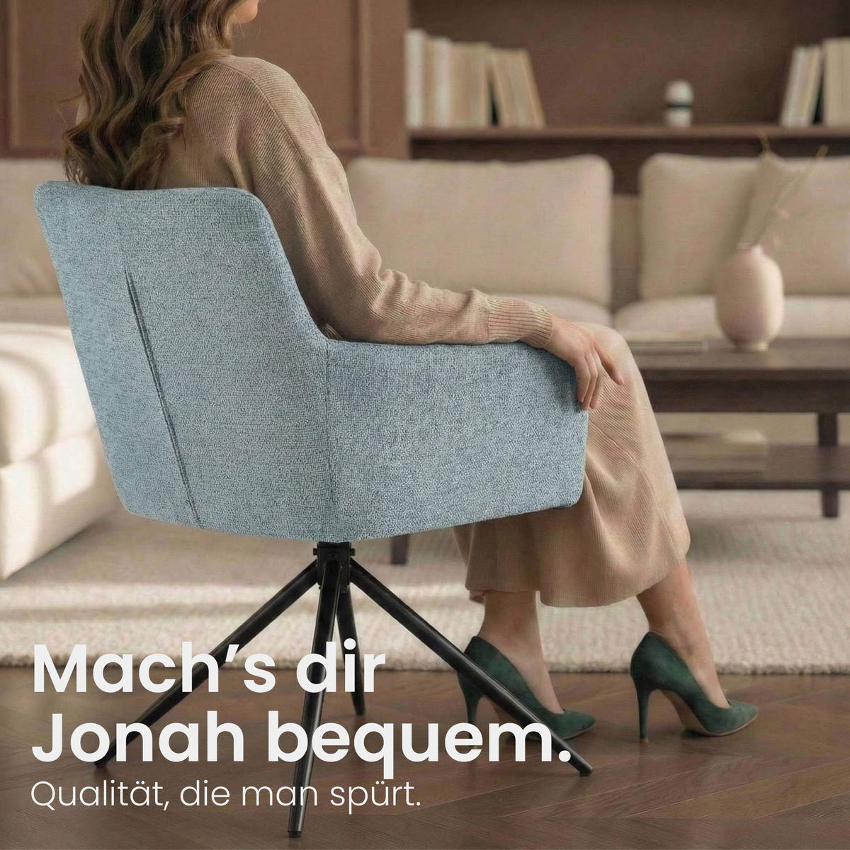 ARMLEHNENSTUHL Stoff Türkis - Türkis/Schwarz, Textil/Metall (59/87/59cm) - CLP