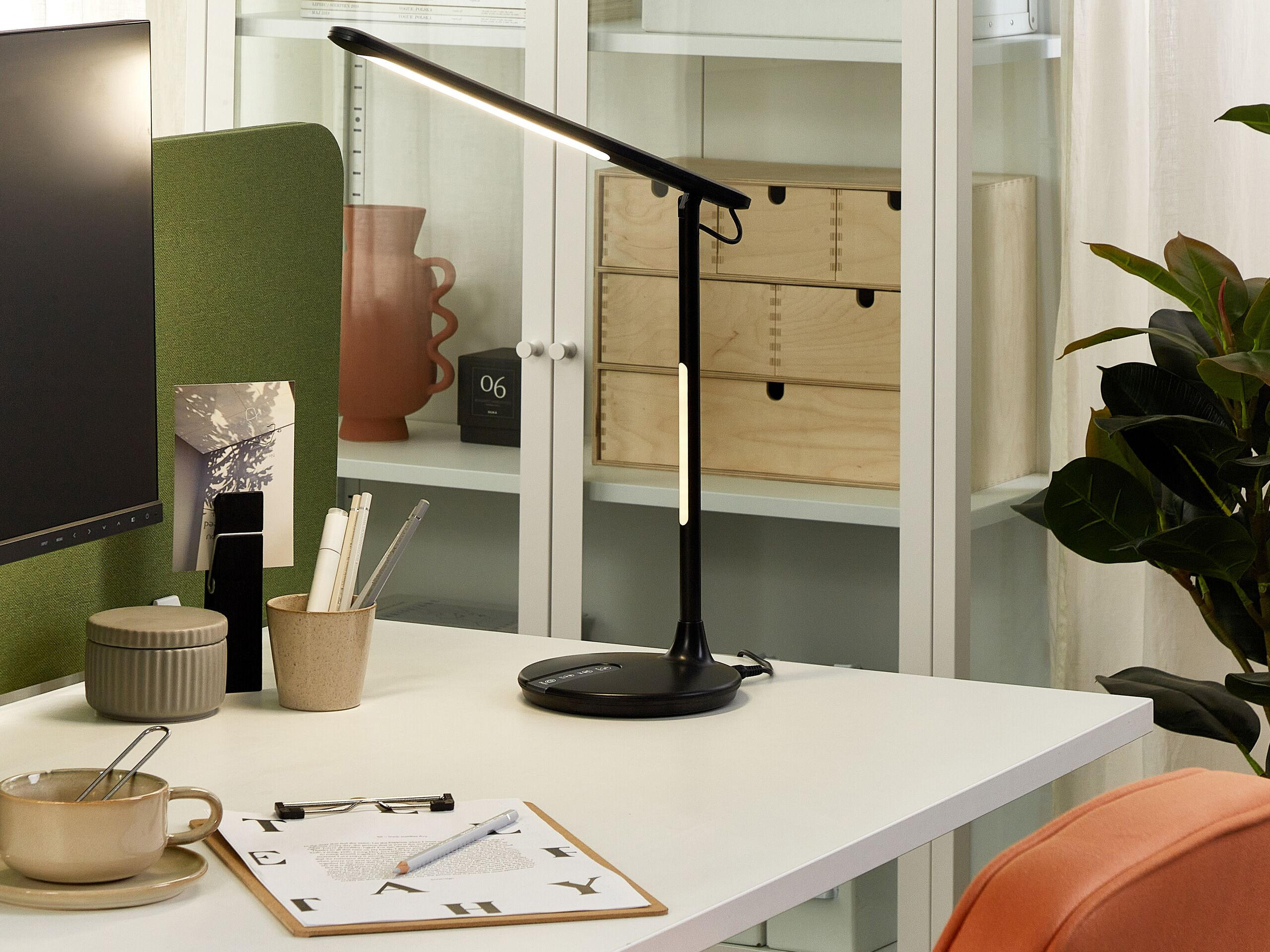 SCHREIBTISCHLAMPE Draco 17/48/38 cm - Schwarz, Metall (17/32/38cm) - Beliani