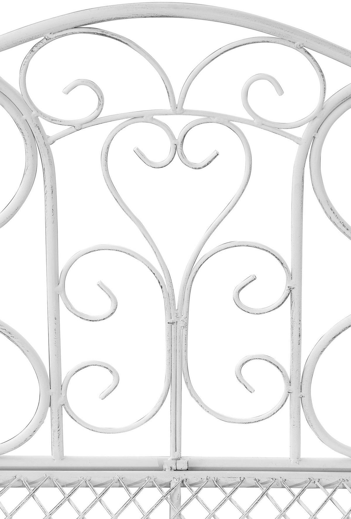 GARTENBANK Todor Metall Antik weiß 113x47x89cm Metallbank - Weiß, Metall (113/89/47cm) - DELUKE