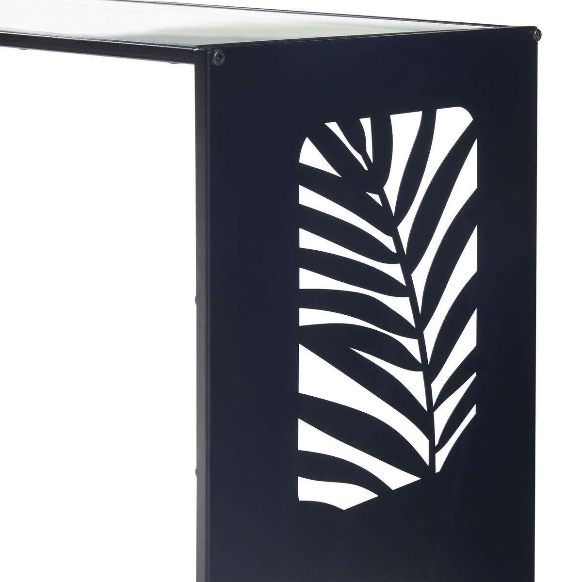 BEISTELLTISCH Ulvik - Schwarz, Glas/Metall (35/50/50cm) - [en.casa]