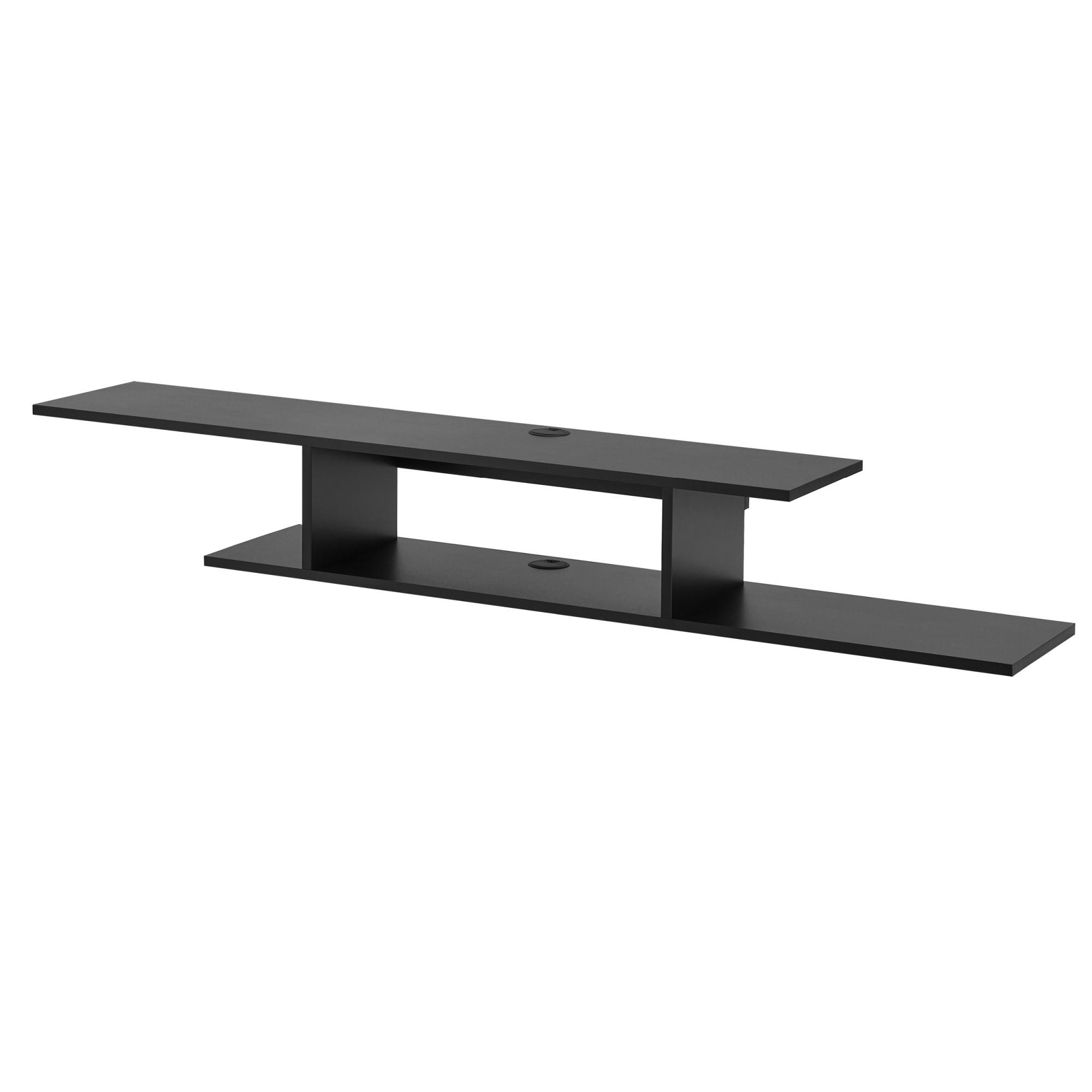 TV-WANDREGAL Støvring - Schwarz, Holzwerkstoff (150/21/25cm) - [en.casa]