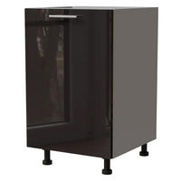 KÜCHENUNTERSCHRANK Essen D1D/50 Schwarz Hochglanz / Grau Matt 50 / 50 / 82cm - Schwarz Hochglanz/Schwarz, Holz/Holzwerkstoff (50/82/50cm) - Feldmann-Wohnen