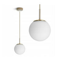 PENDELLEUCHTE ECRU II - Beige/Goldfarben, Glas/Metall (14/14/100cm) - kiki design