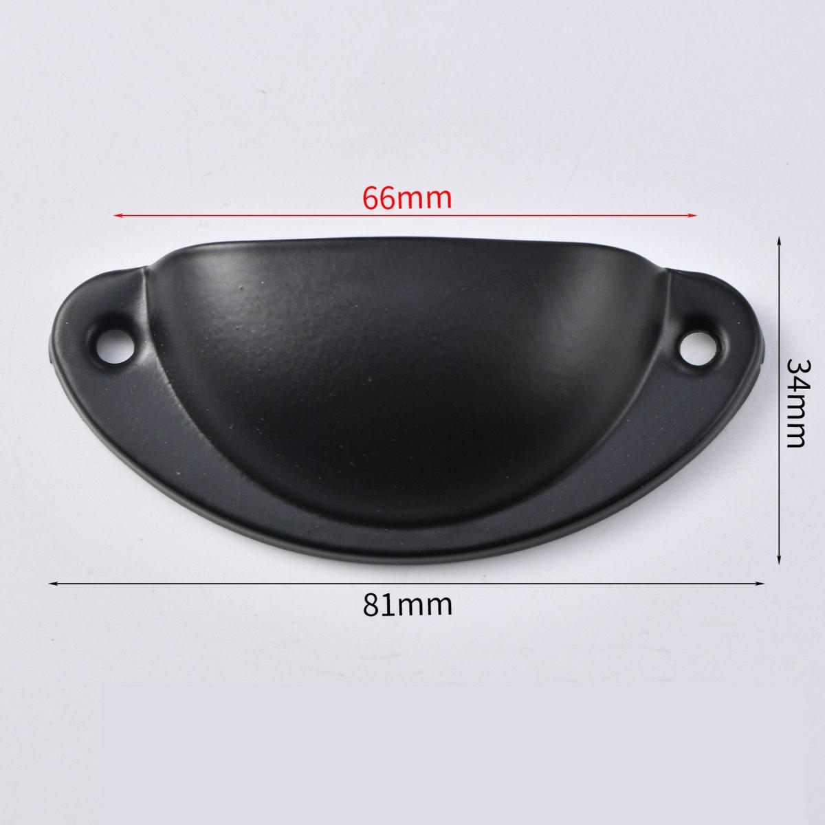 SCHRANKKNOPF Schwarz 12er-Set - Schwarz, Metall (6.6/3.4/8.1cm)