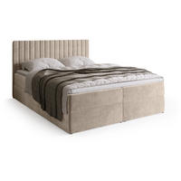 BOXBETT DREAM mit Topper 160x200 Beige - Beige, Textil (160/200cm) - Bromarkt