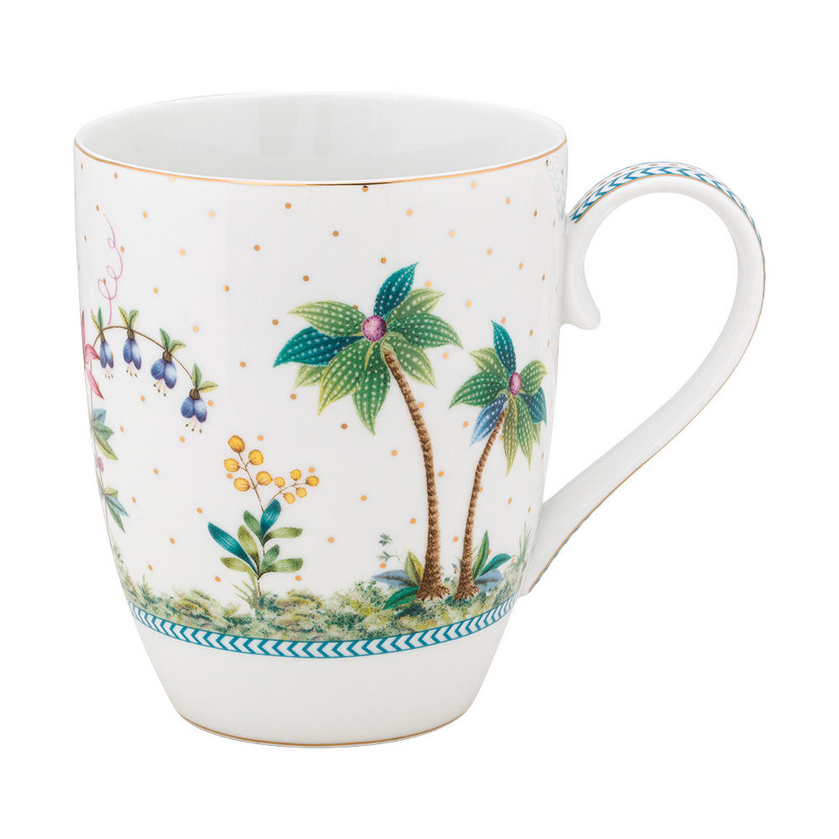 BECHER 2er-Set Large jolie punkte gold 350 ml - Weiß, Keramik (0.35L) - Pip Studio