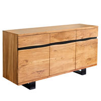 SIDEBOARD MAMMUT Akazie 160cm - Schwarz/Braun, Holz/Metall (160/85/45cm) - riess-ambiente