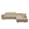 ECKSOFA VEMO EDGE Rechts Creme Velour-Stoff mit Bettkasten und Schlaffunktion - Creme, Textil (270/200cm) - Barchello