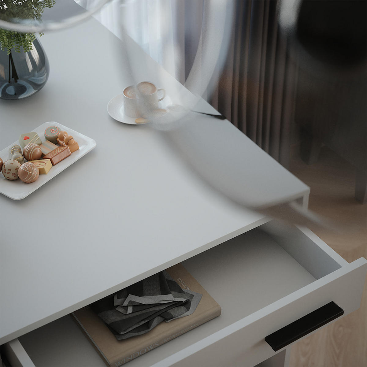 BAROVÝ STŮL Repose Bílá - bílá, kompozitní dřevo (100/67/106cm) - Vicco