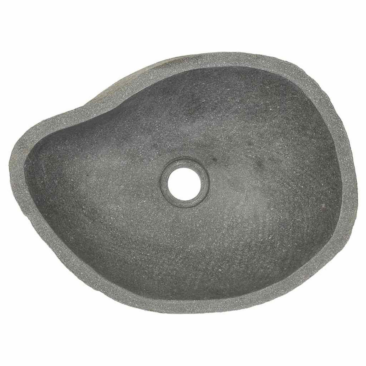 WASCHBECKEN Flussstein Oval (37-46)/(29-36) Cm - Taupe, Stein (36/15/46cm) - vidaXL