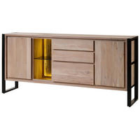 SIDEBOARD Akazie / Altholz 200x40x90 natur lackiert DENVER #112 - Braun, Holz (200/90/40cm) - Massivmoebel24