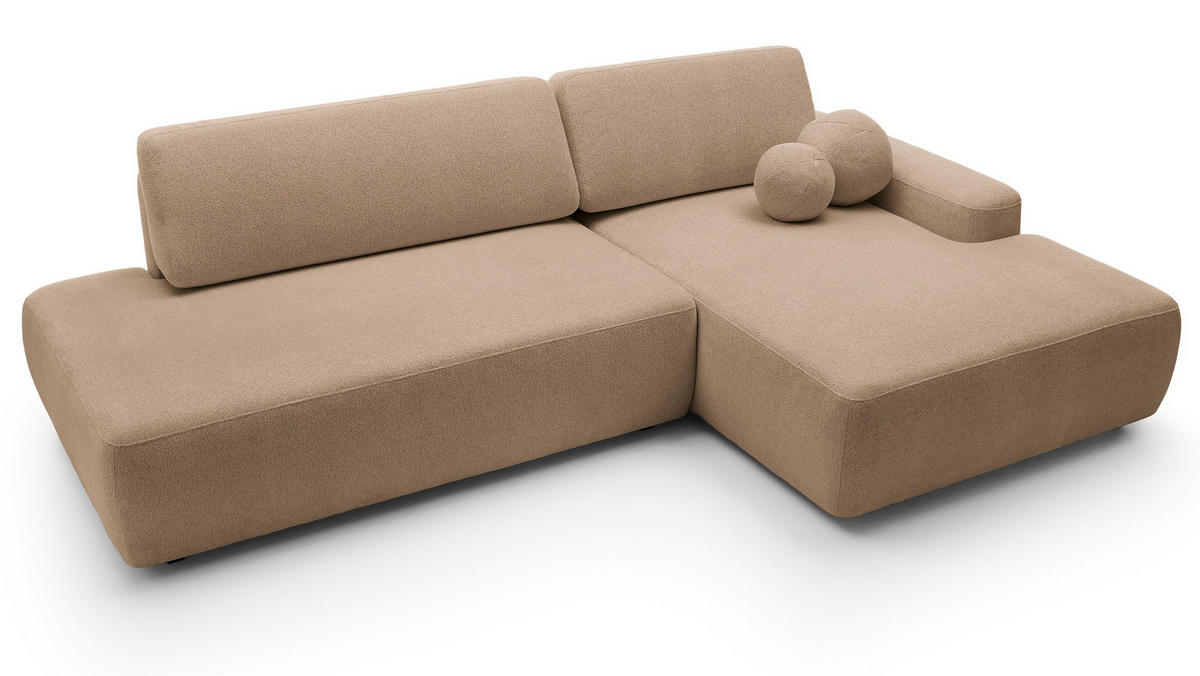 ECKSOFA 275 cm mit Schlaffunktion Orea O, Rechts, Braun - Braun, Holz (164/276cm) - Emporius