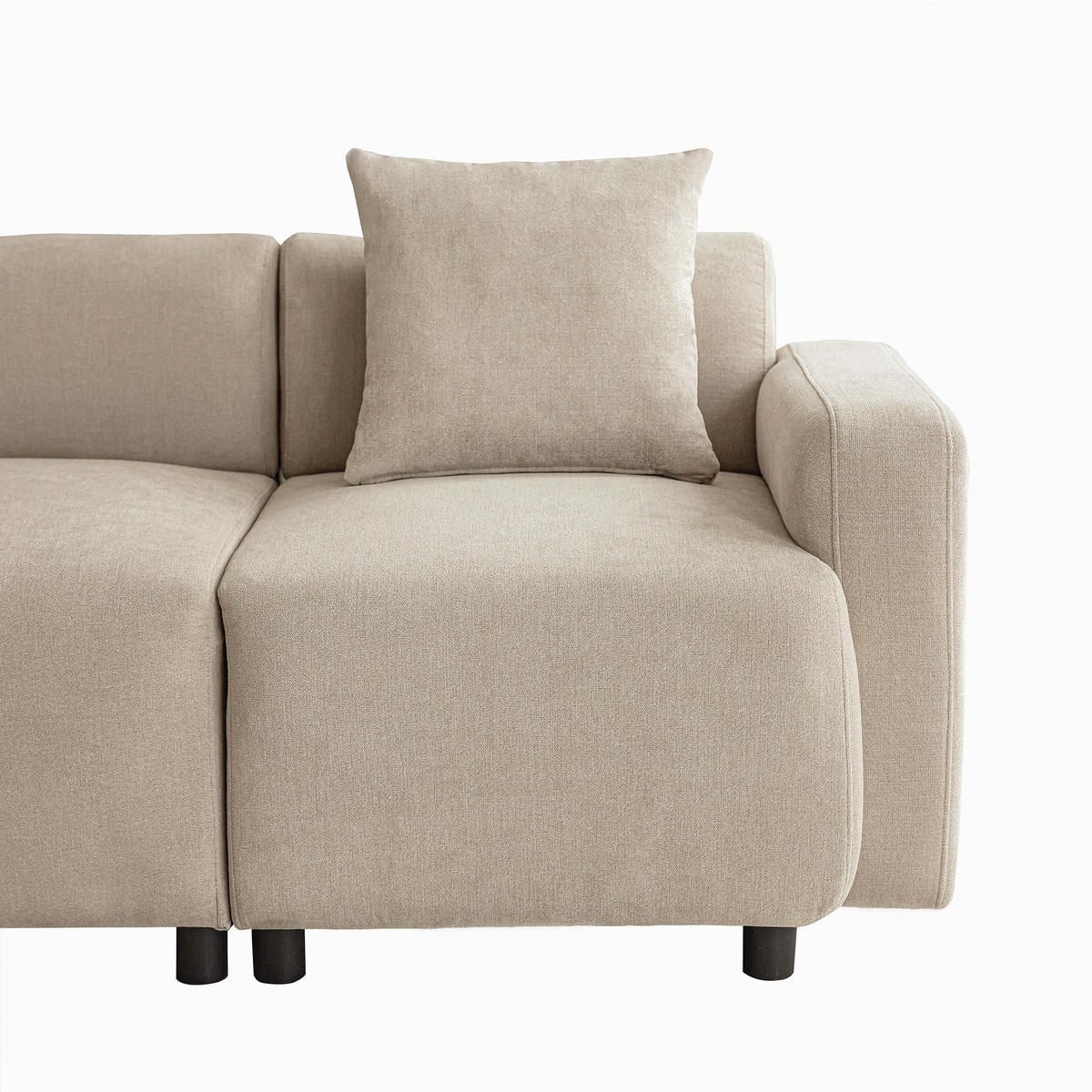 3-SITZER-SOFA Beige - Beige, Holz (211/71/67cm) - Urban Meuble