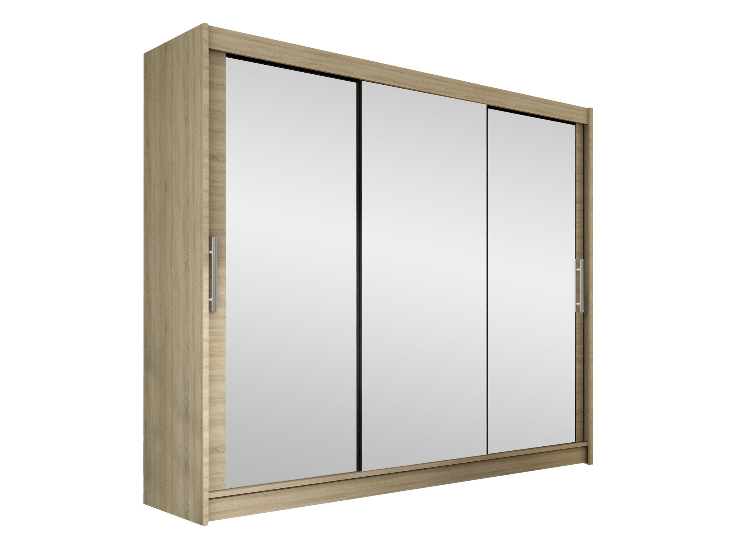 KLEIDERSCHRANK Aston III - Silberfarben/Sonoma Eiche, Holzwerkstoff/Kunststoff (250/215/58cm) - MIRJAN24