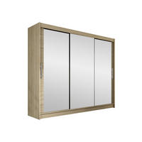 KLEIDERSCHRANK Aston III - Silberfarben/Sonoma Eiche, Holzwerkstoff/Kunststoff (250/215/58cm) - MIRJAN24