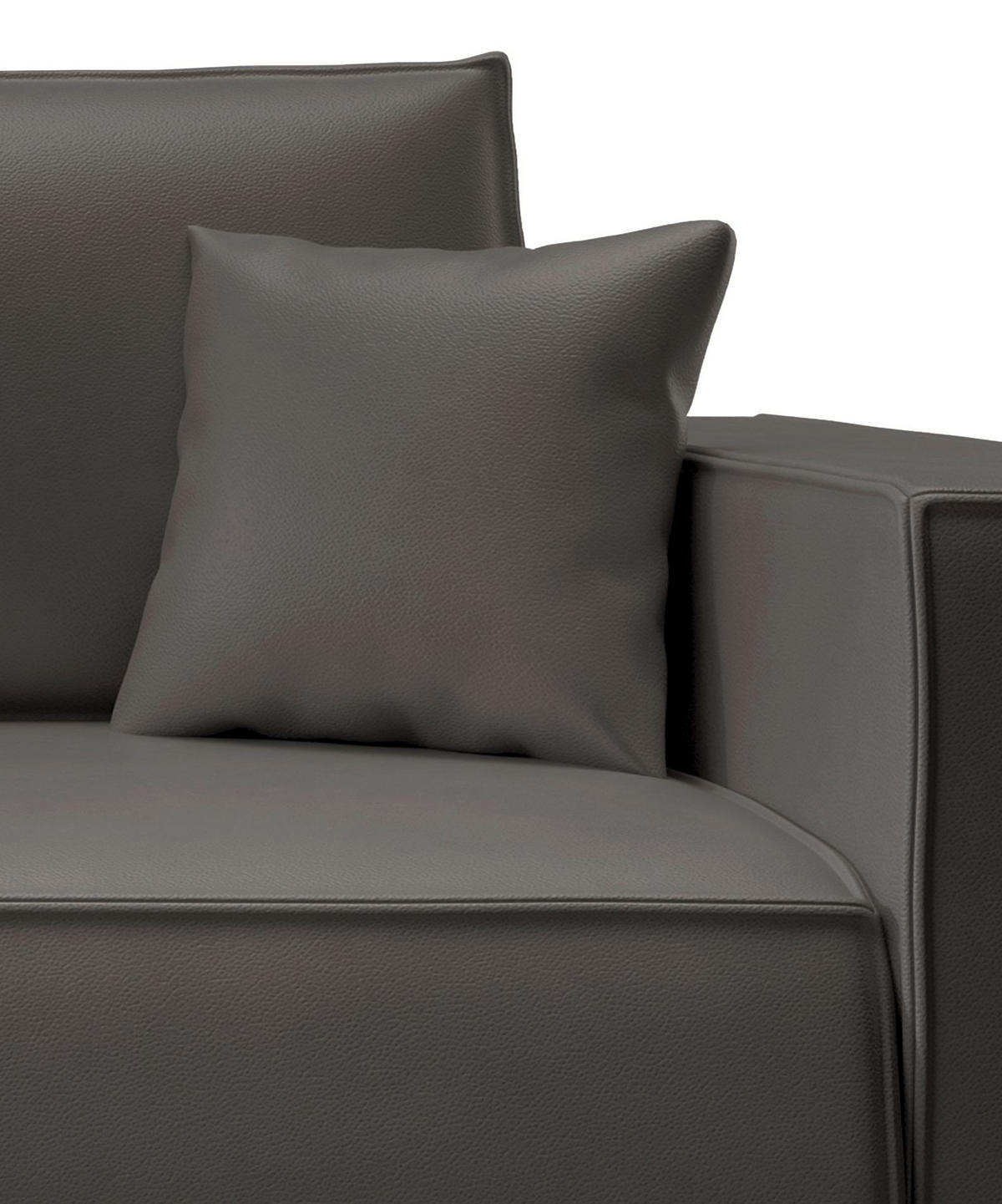 3-SITZER SCHLAFSOFA Farese Cuero Dunkelgrau, Kunstleder - Dunkelgrau/Schwarz, Kunststoff/Textil (257/86/102cm) - Selsey