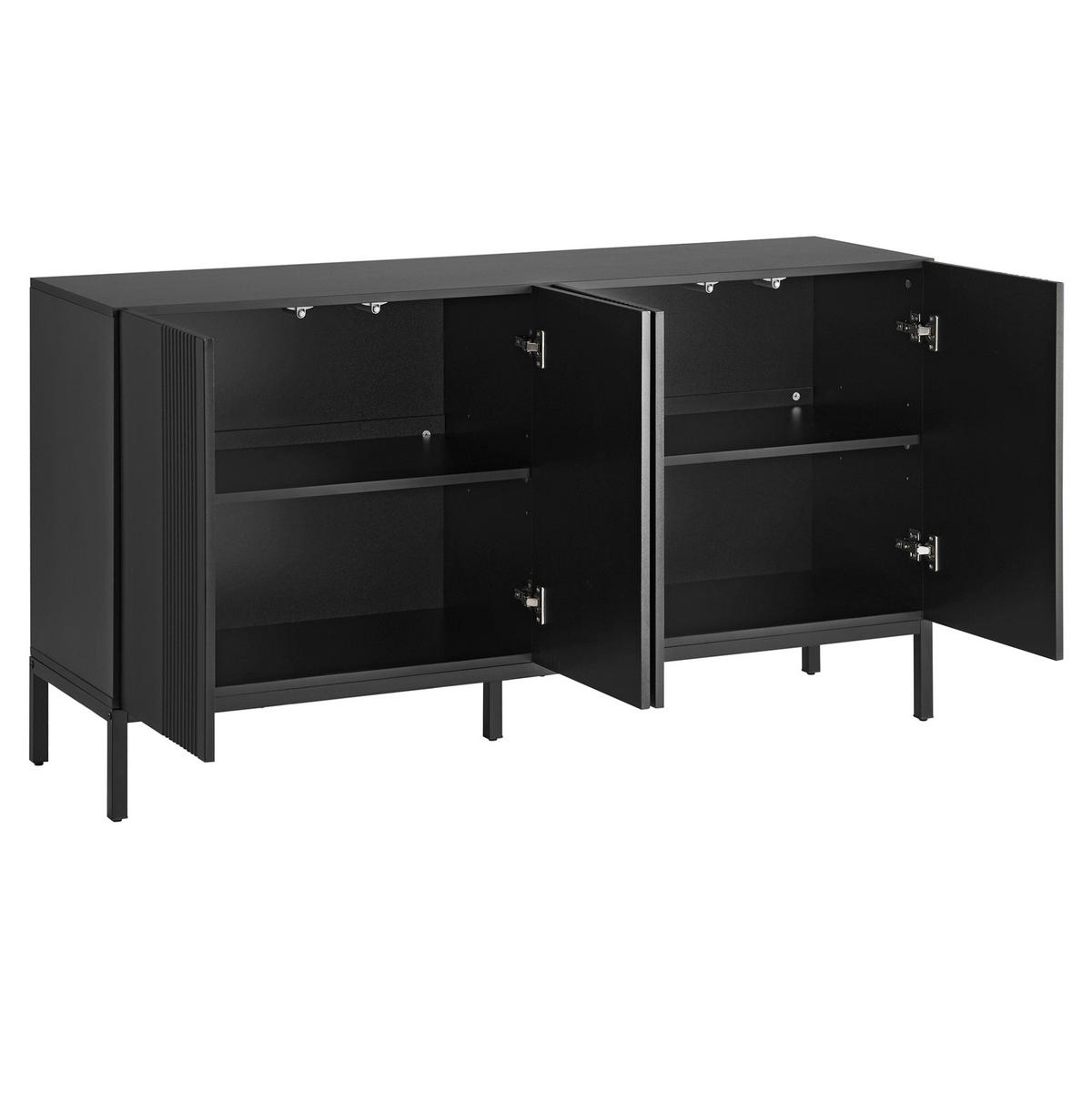 KOMODA MDF 36/61,5 cm černá, bez úchytek - černá, kompozitní dřevo (145/80/41.5cm) - BEAOK
