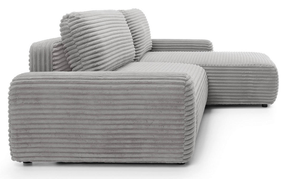 ECKSOFA Alferia Greige mit Cordbezug - Taupe/Schwarz, Kunststoff/Textil (162/264cm) - Selsey