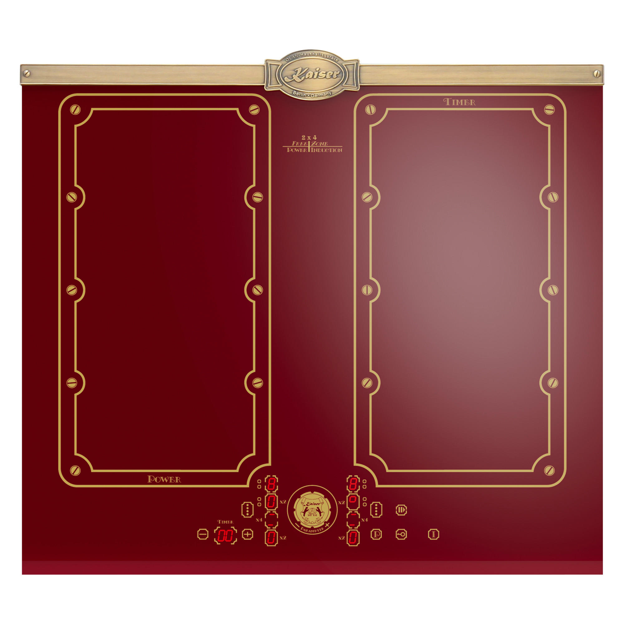 INDUKTIONS-KOCHFELD KCT 6192 FI RotEm, 60 cm Free Zone - Bordeaux, Keramik (59/5.5/52cm) - Kaiser Küchengeräte