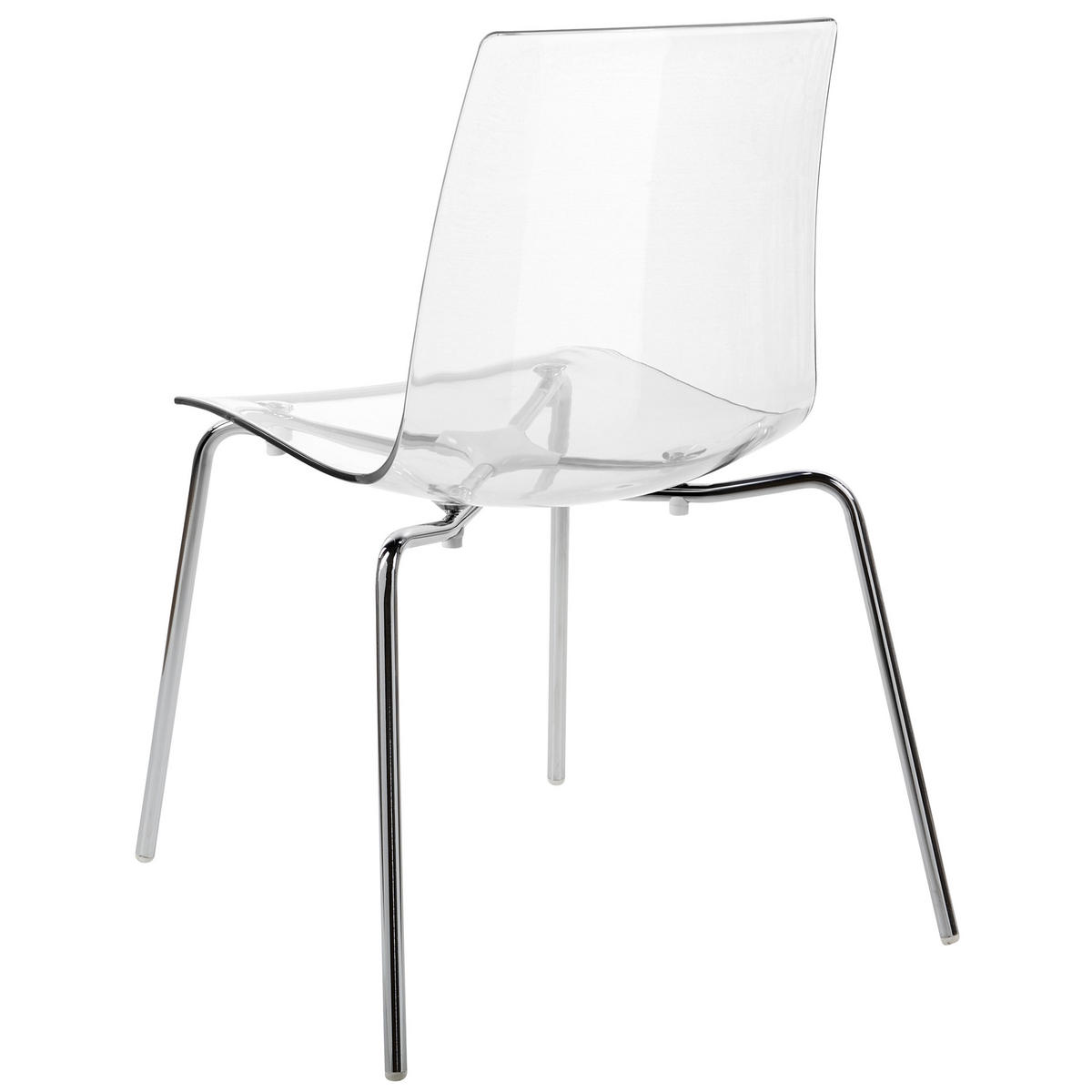 ESSZIMMERSTÜHLEN 2er-Set Kunststoff Transparent Silerton - Transparent, Kunststoff/Metall (46/84/54cm) - Beliani