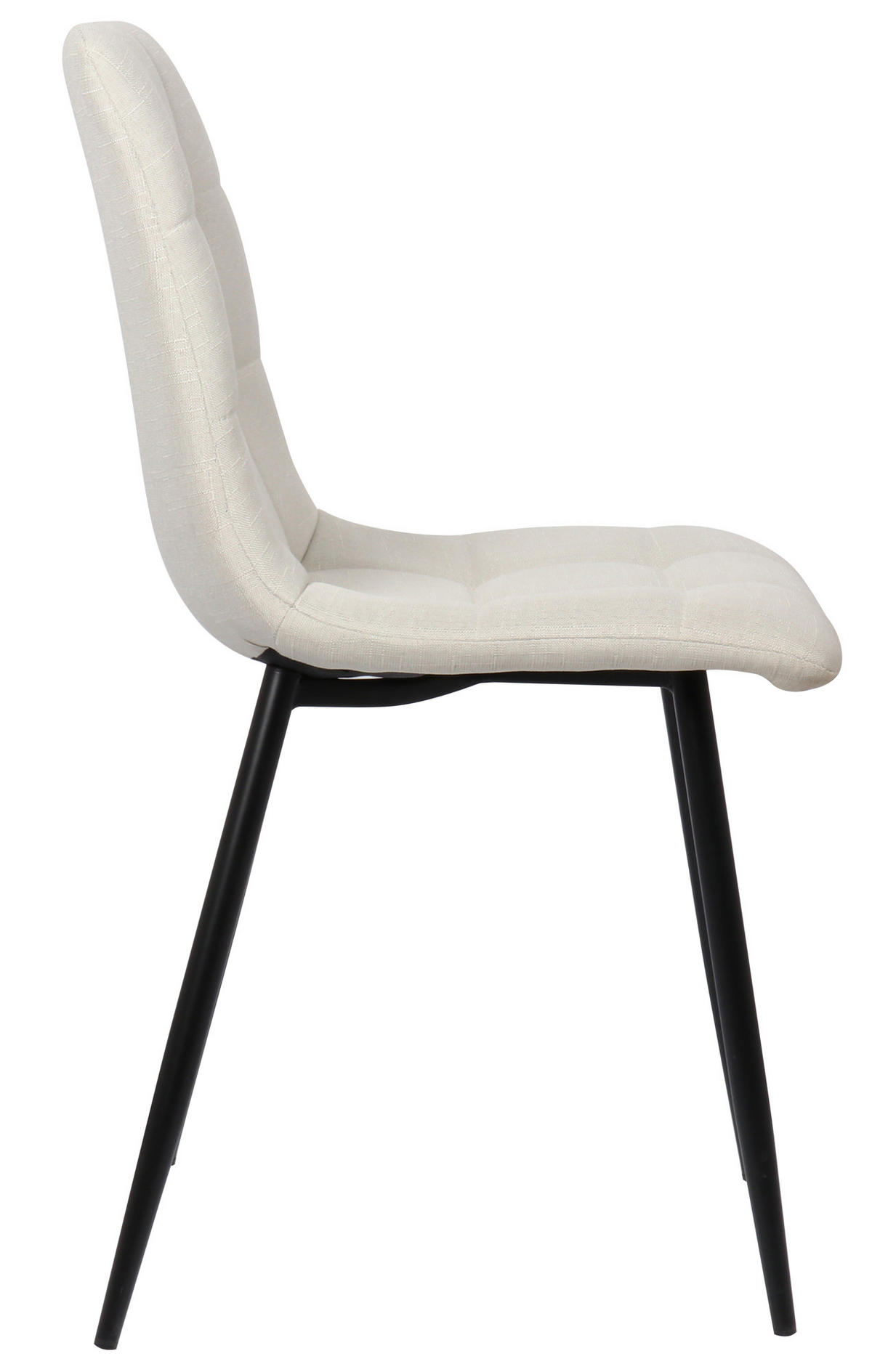 ESSZIMMERSTUHL Till Stoff, Gestell Metall matt Schwarz Creme - Schwarz/Naturfarben, Textil/Metall (45/88/52cm) - TPFLiving
