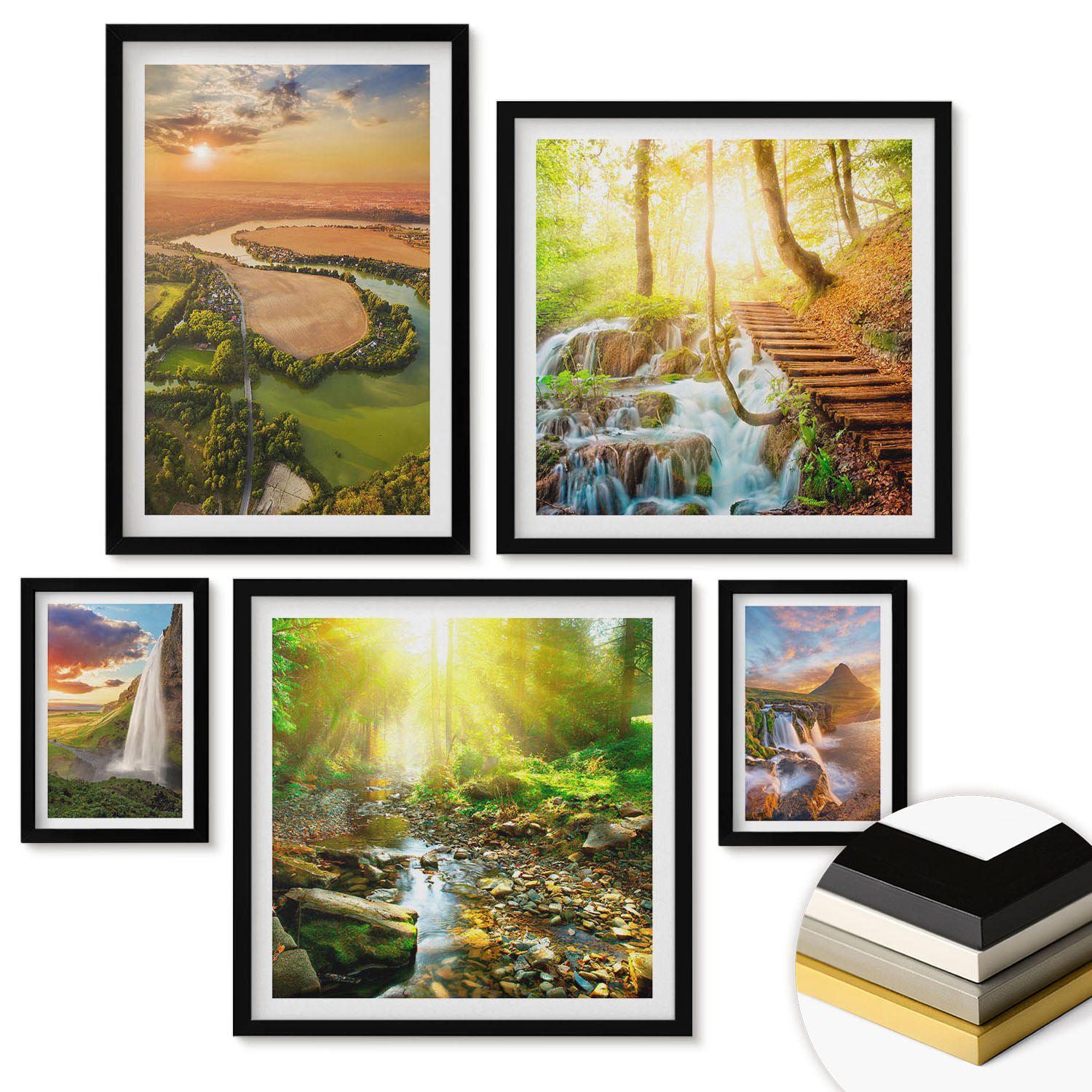 ArtPrintCave Wandbilder Schwarz 40x60 cm