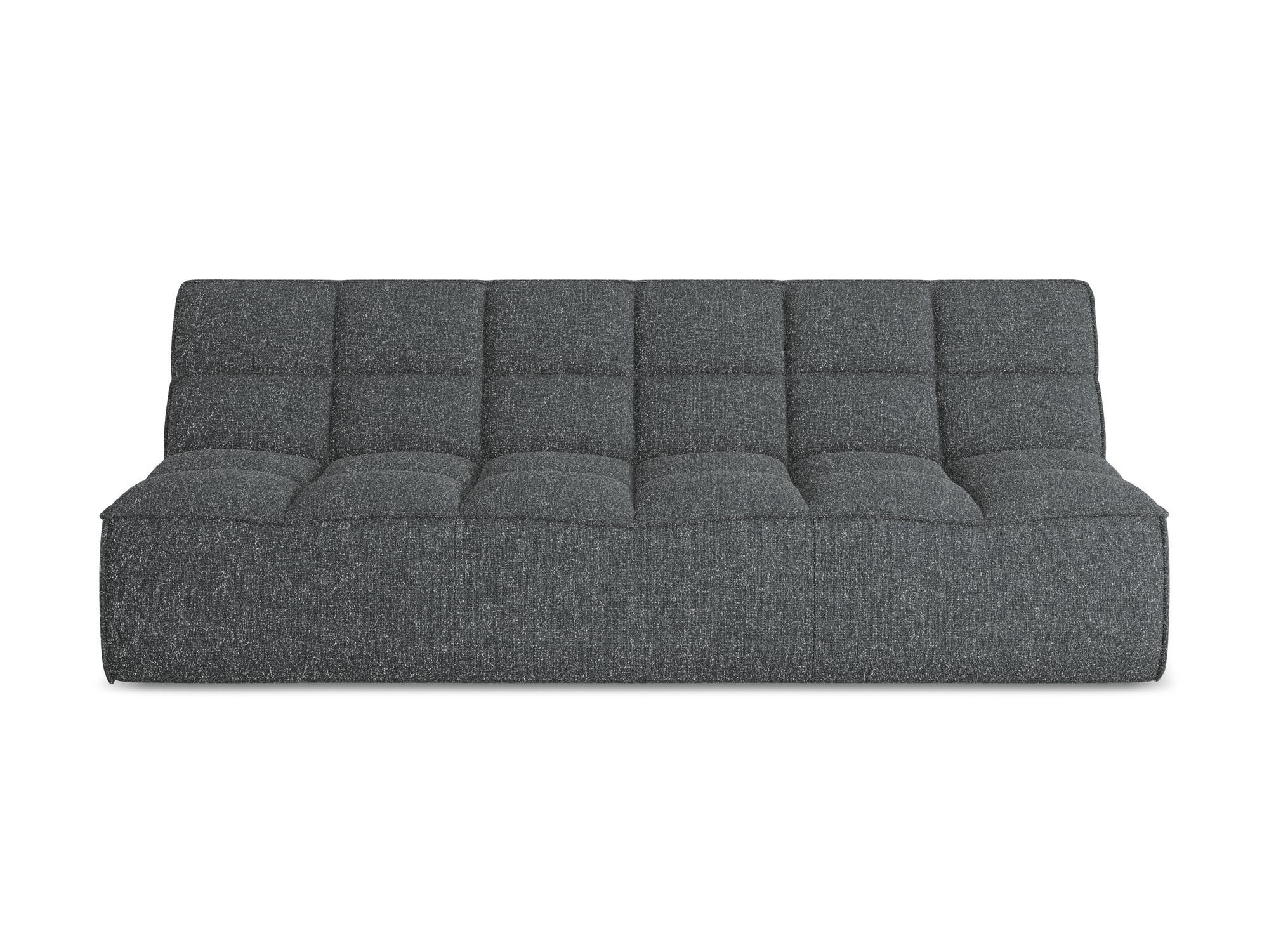 3-SITZER SOFA Strukturstoff Stoff Grau - Schwarz/Graphitfarben, Kunststoff/Textil (210/75/93cm) - Makamii