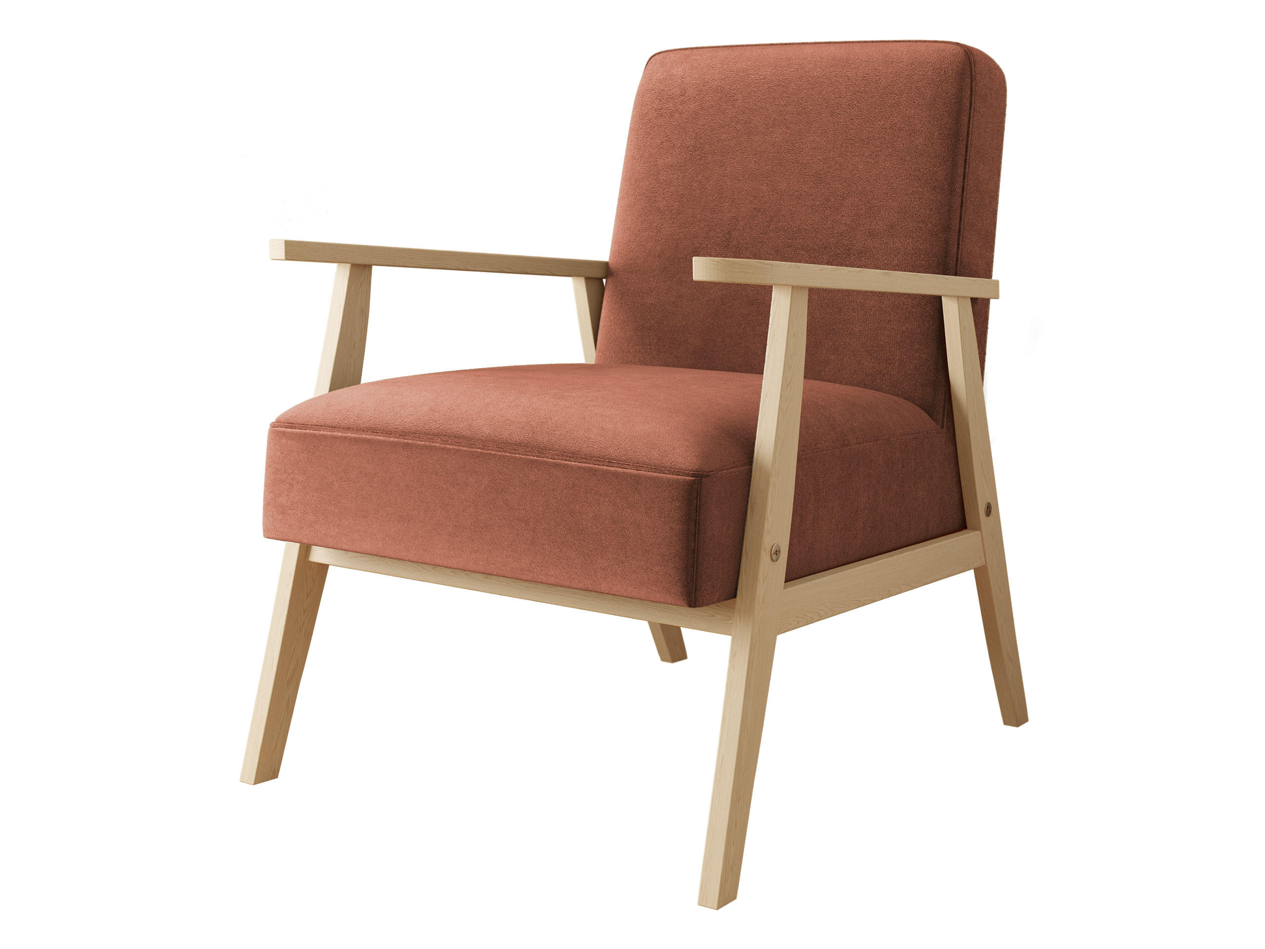 SESSEL Retro - Naturfarben/Rosa, Holz/Textil (59/76/67cm) - MIRJAN24