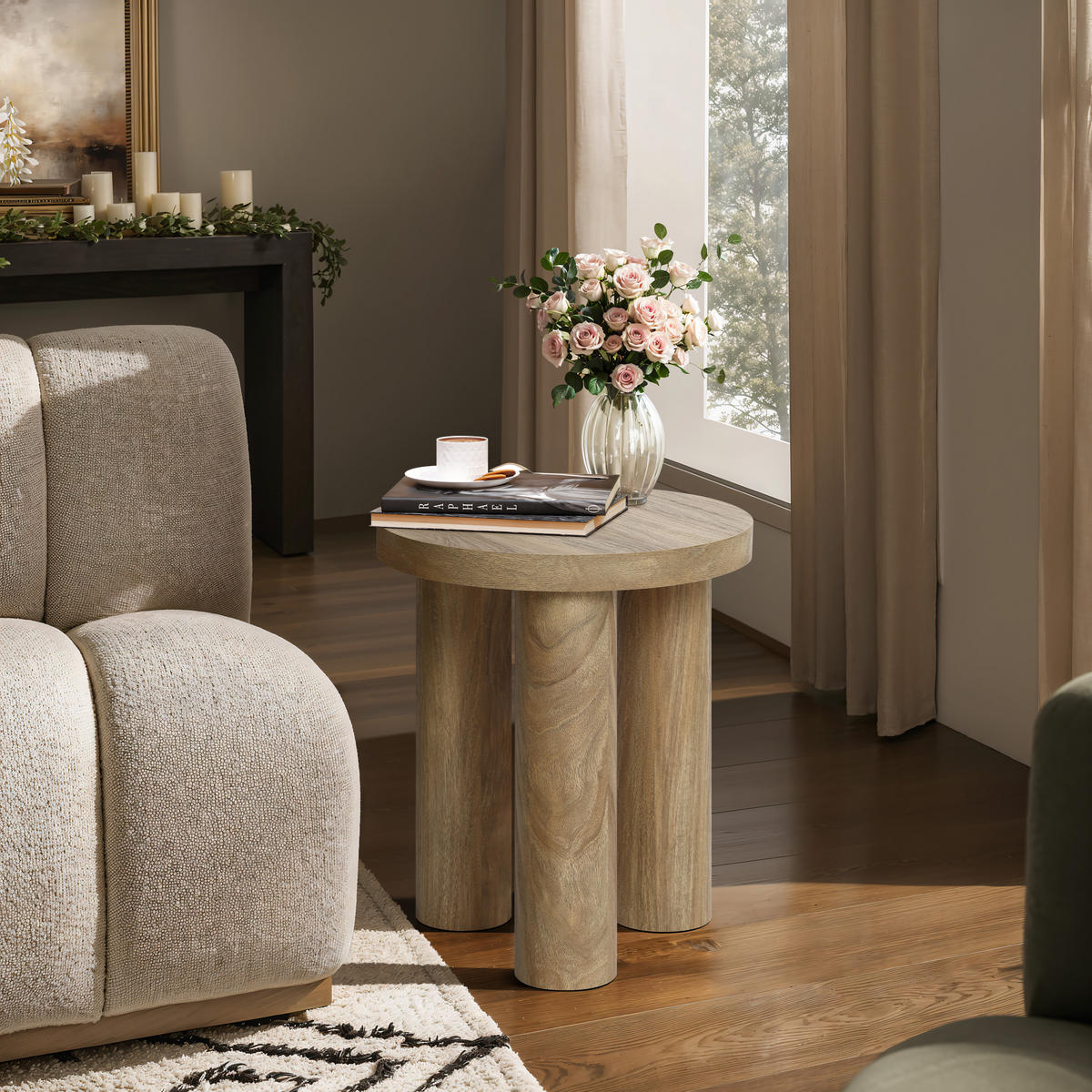 BEISTELLTISCH Holz Rund, Ø42 × H50 cm - Braun, Holzwerkstoff (42/42/50cm) - Hometopia