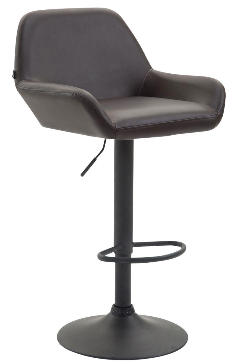 BARHOCKER DUBLIN Braun Kunstleder Schwarz - Braun, Leder/Metall (51/89/52cm) - DELUKE