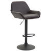 BARHOCKER DUBLIN Braun Kunstleder Schwarz - Braun, Leder/Metall (51/89/52cm) - DELUKE