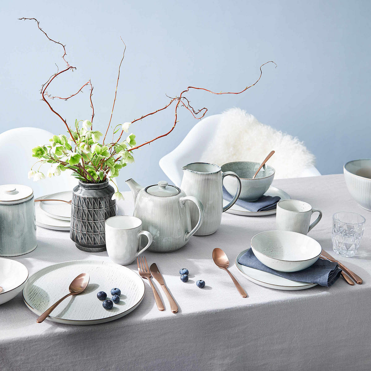 SCHALE Henley - Grau, Keramik (17/17/9cm) - Butlers