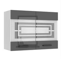 HÄNGESCHRANK SGW 80 cm, mit 2 Türen, Silber Hochglanz - Silberfarben, Holz (80/58/29.6cm) - B BELINI GROUP