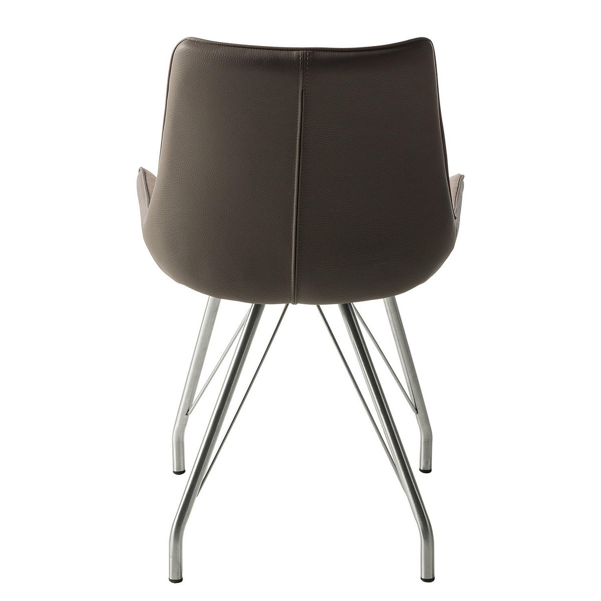 POLSTERSTUHL - 2er-Set - Kunstleder / Edelstahl - Cappuccino, Kunststoff/Textil (54/87/60cm) - home24