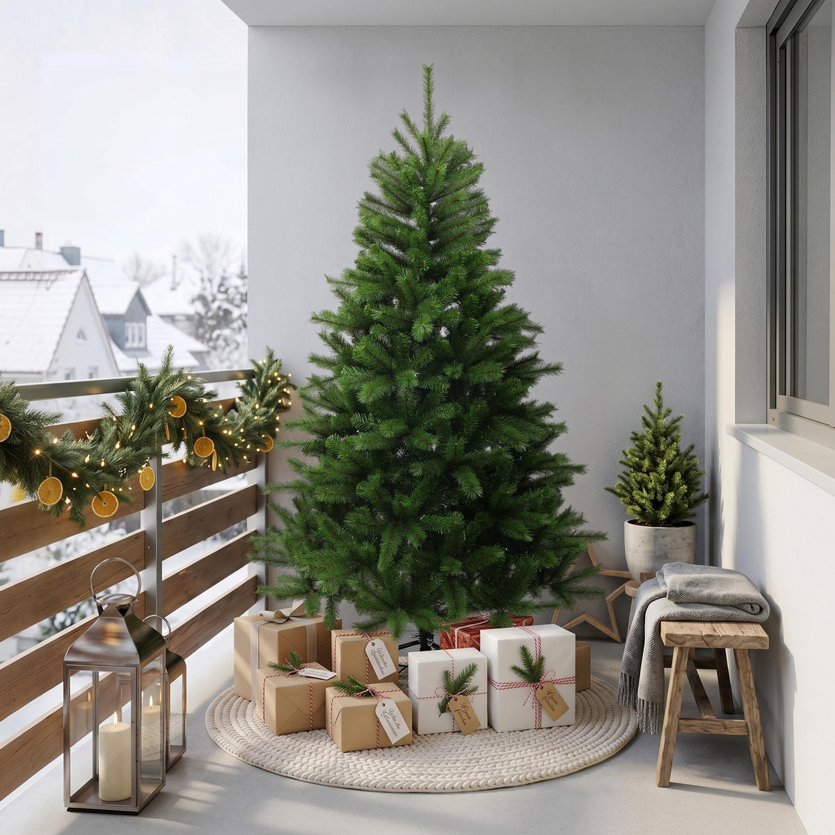 KÜNSTLICHER Weihnachtsbaum 188 cm, 736 Spitzen, Kiefern-Optik - Grün, Kunststoff (188cm) - Hometopia