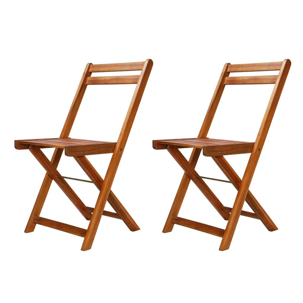 BISTRO-SET 3Er Set Klappbar Massivholz Akazie - Braun, Holz - vidaXL