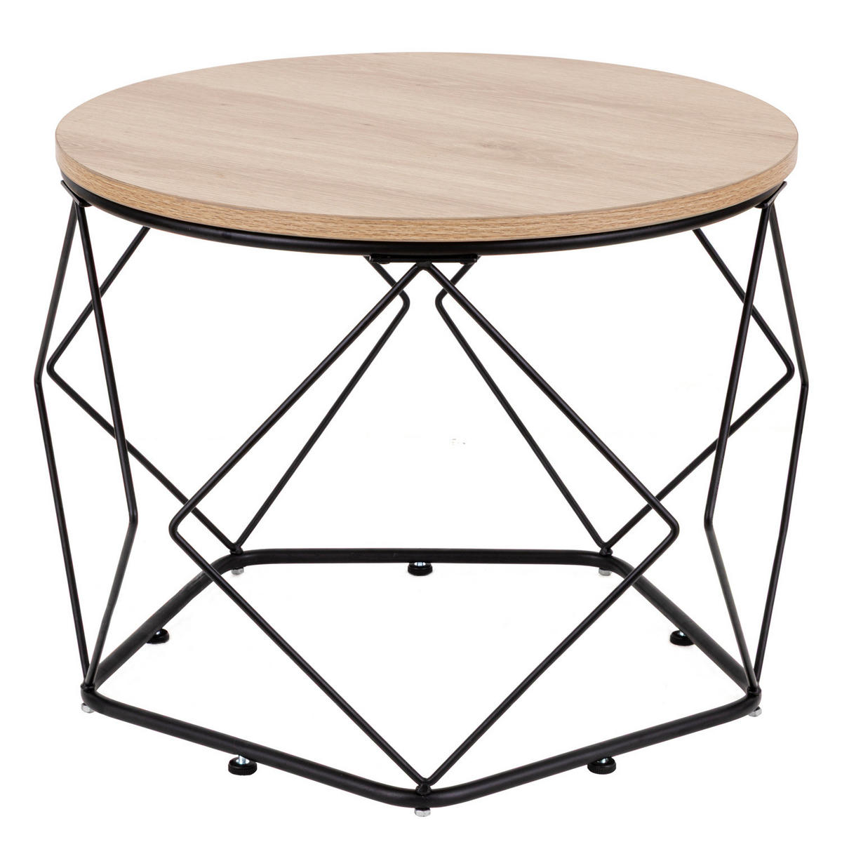 BEISTELLTISCH 2er-Set - Eiche Dekor / Schwarz - Eichefarben/Schwarz, Holzwerkstoff/Kunststoff (50/50/40cm) - home24
