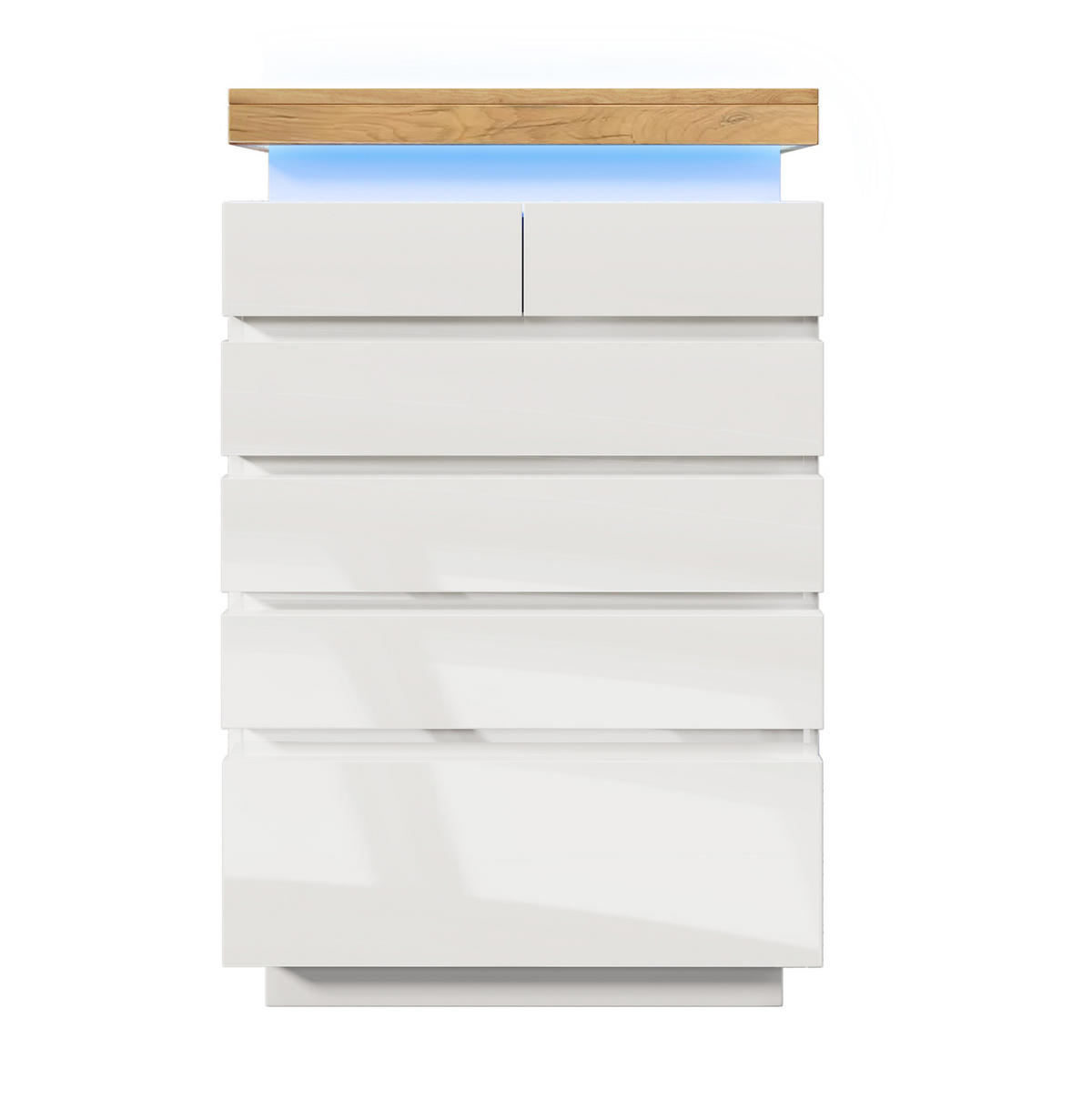 SIDEBOARD 73/115/39 cm Weiß aus Spanplatte und MDF mit LED-Beleuchtung - Weiß, Holzwerkstoff (39/115/73cm) - OKMYHOME