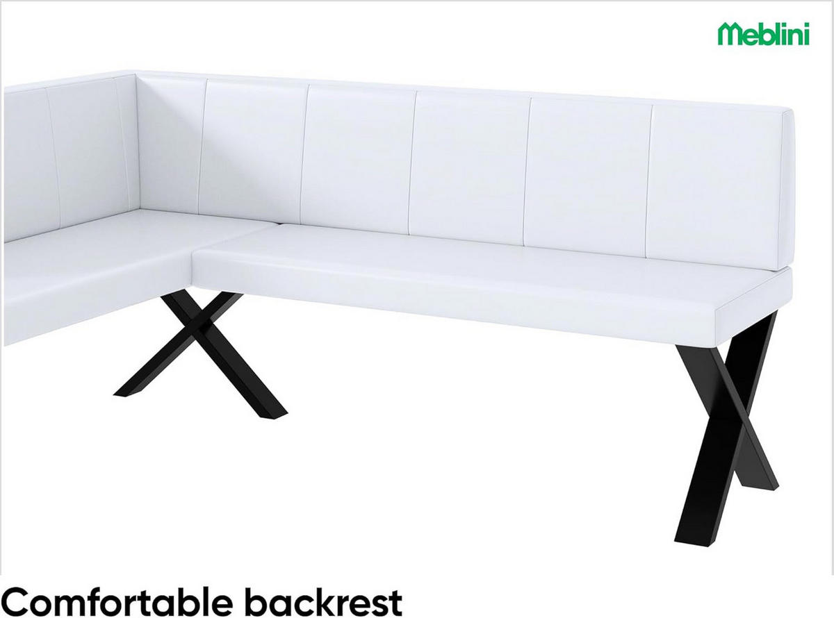 ECKBANK PETER_X - Weiß, Leder (128/168cm) - Meblini