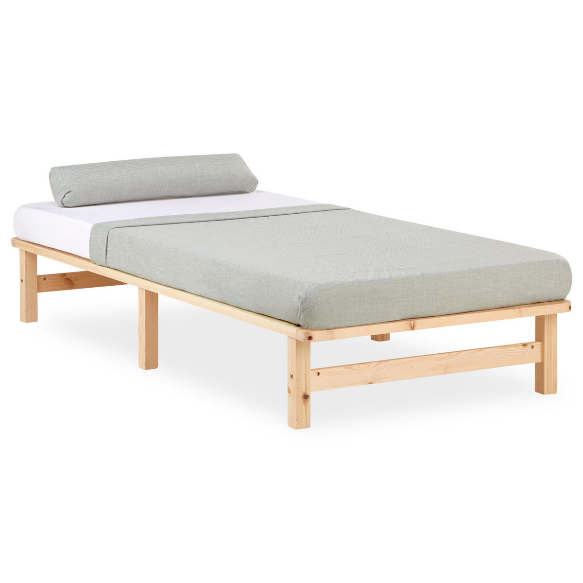 HOLZBETT Palettenbett 90/200 cm natur - Braun, Holz (90/200cm) - Homestyle4u