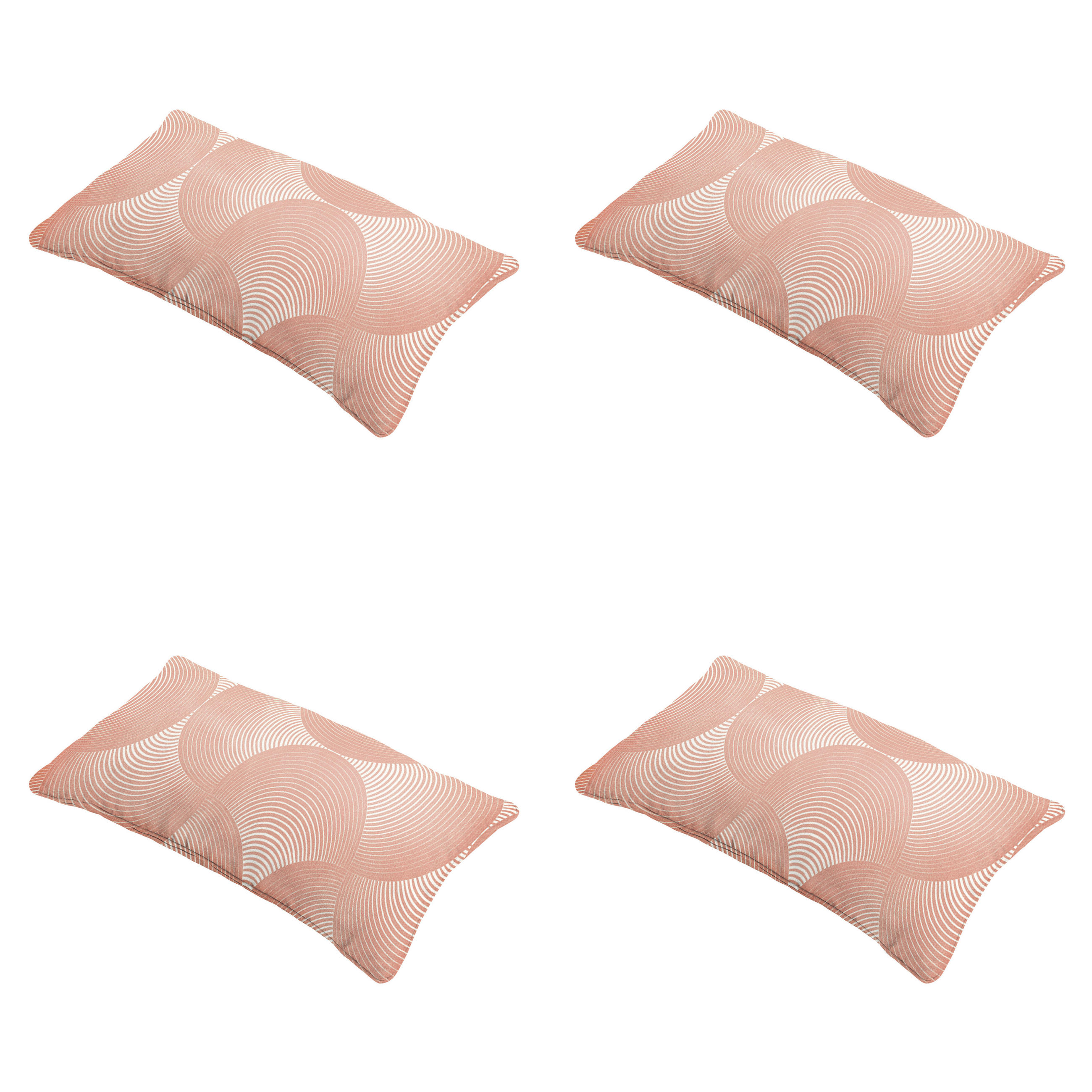 DEKORATIONSKISSEN Napels - Rosa - 30/50/10 cm - 4er-Set - Pink, Textil (50/30cm) - Madison