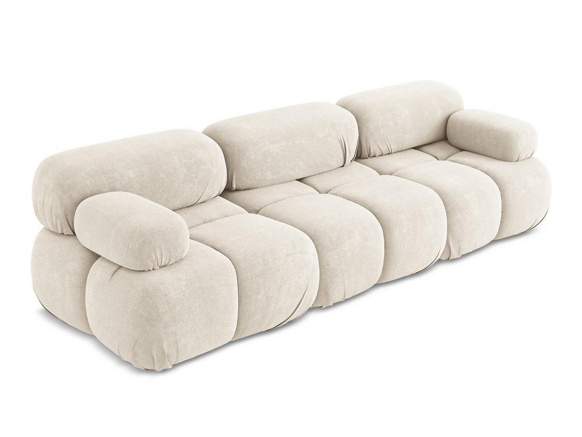 3-SITZER SOFA Chenille Stoff Beige - Beige/Creme, Kunststoff/Textil (285/70/96cm) - Makamii