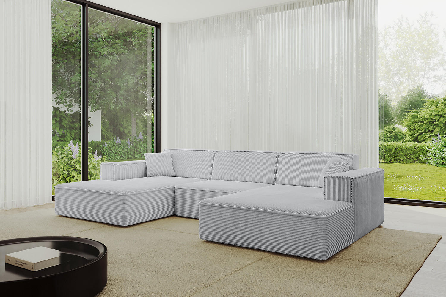 Thumbnail - Altdecor Wohnlandschaft, Grau, Textil, 4-Sitzer, 301x77x165 cm, Wohnzimmer, Sofas & Couches, Wohnlandschaften, Wohnlands...