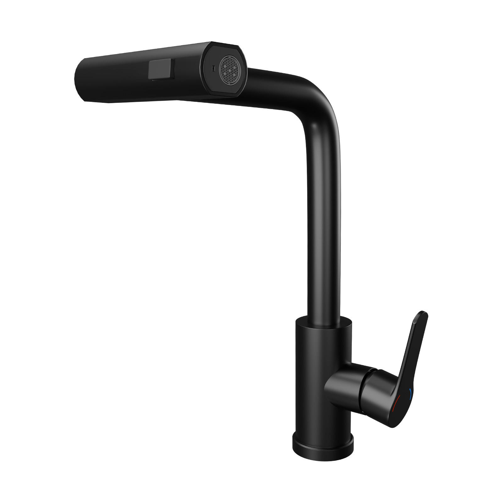 WASCHTISCHARMATUR Einäugig II 34/19.5/19.5cm - Schwarz, Kunststoff (19.5/19.5/34cm) - Nettlife