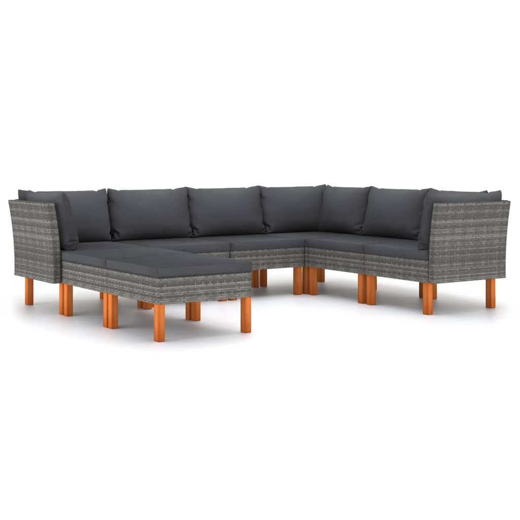 GARTENSET Yazdani 8-teilig - Grau, Metall - Nettlife