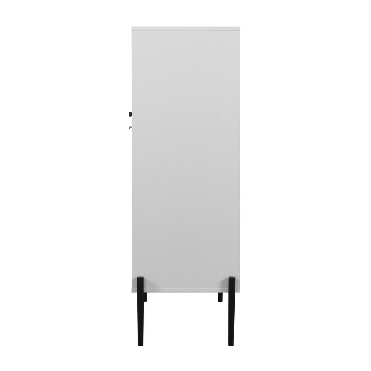SIDEBOARD 85/40/120 cm Weiß aus Spanplatte mit Glastür - Weiß, Holzwerkstoff (85/120/40cm) - OKWISH