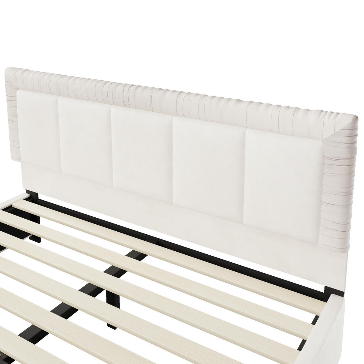 POLSTERBETT aus französischem Samt 180x200 cm Beige mit 2 Schubladen - Beige, Textil (180/200cm) - Modfu