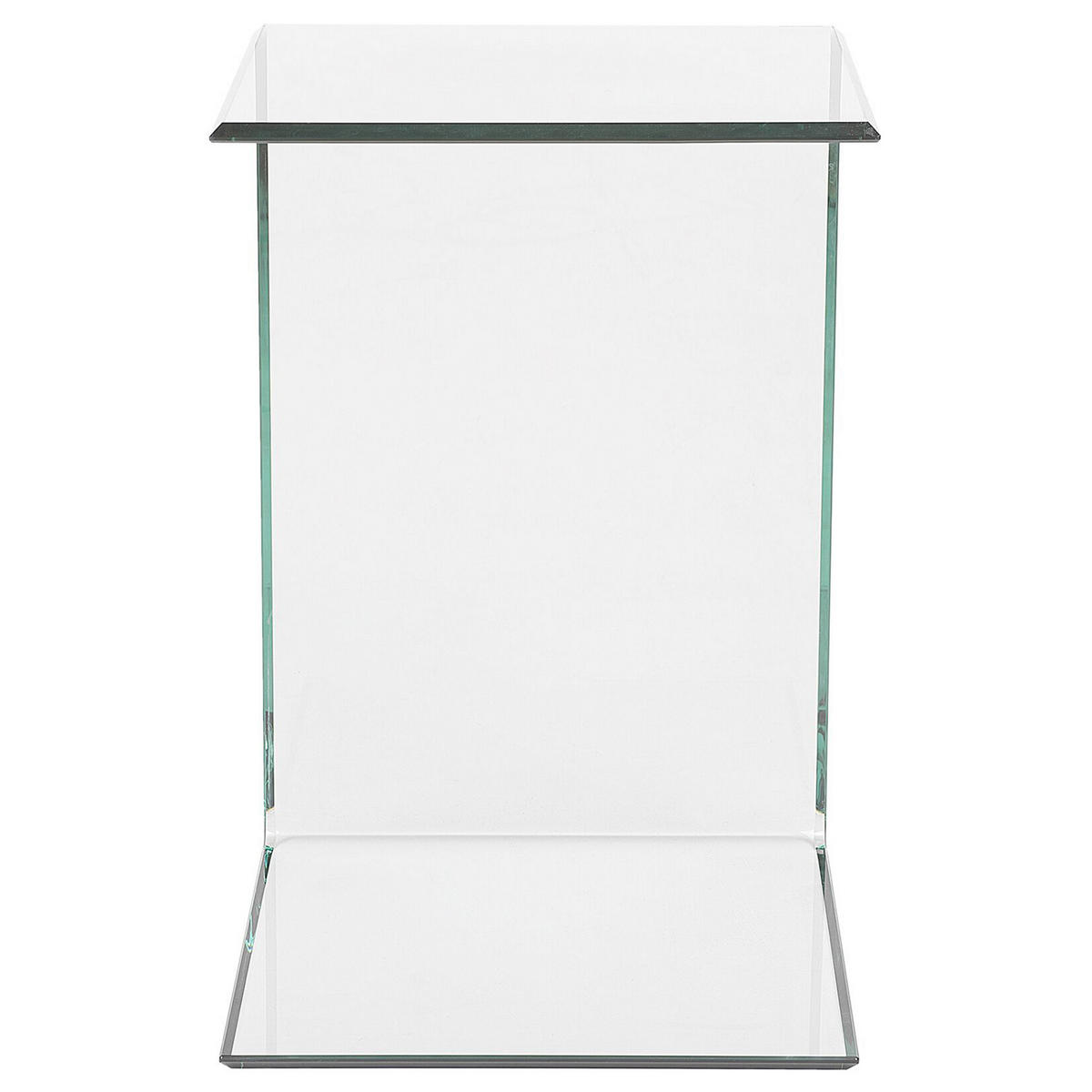 BEISTELLTISCH Glas transparent 40/40/61 cm Lourdes - Transparent, Glas (40/40/61cm) - Beliani